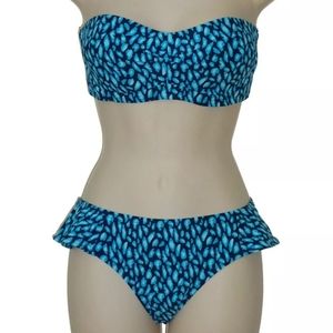 DKNY bikini Animal Pleated Bandeau Top & Bottom